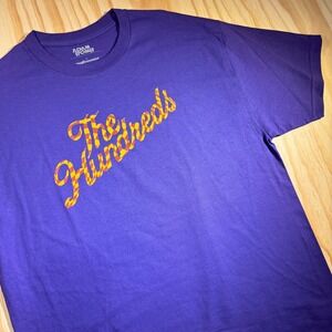 The Hundreds Adam Bomb Mens Purple Graphic Script Logo T-Shirt XL